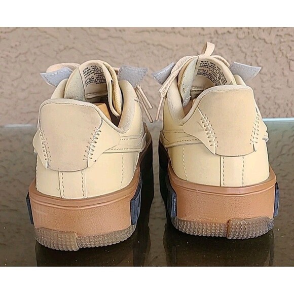 Nike Air Force 1 React Fontanka Khaki Leather Unisex Women 6.5 Casual Streetwear - Picture 9 of 10